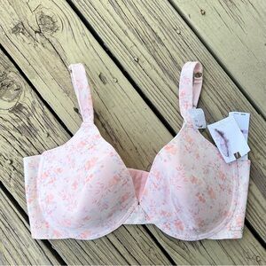 JESSICA SIMPSON PINK FULL FIGURE FLORAL BRA SIZE 38 D  NEW